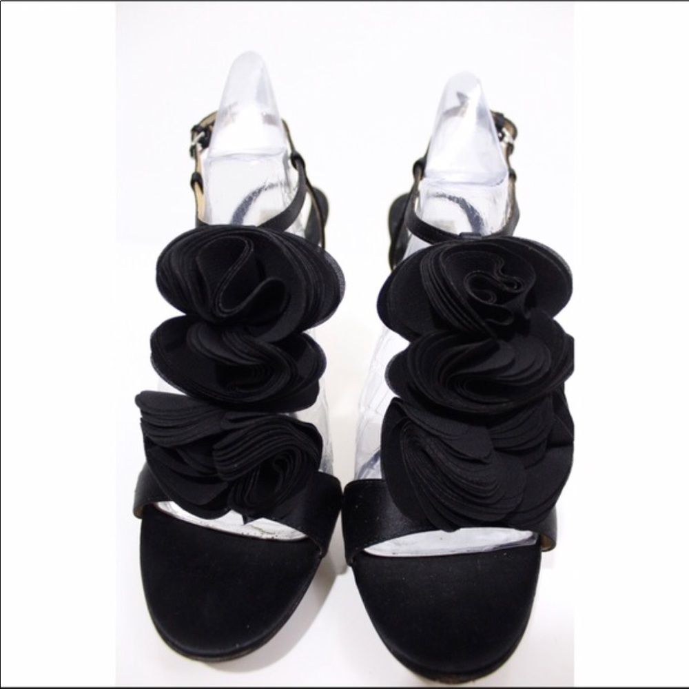 Badgley Mischka Black Strappy Sandals Sz 10 - Picture 3 of 8